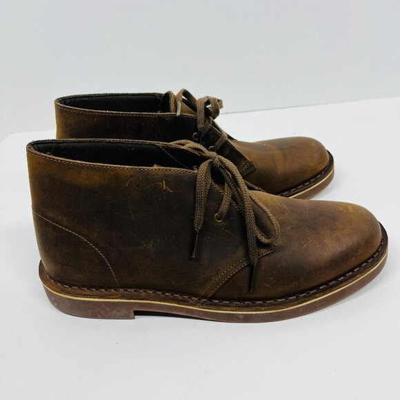 Clark's Collection Brown Bushacre Chukka Beeswaxed Waxed Leather Desert Boots - Picture 1 of 8